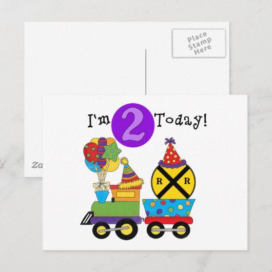 Verjaardagstrein 2e Verjaardag T-shirts en Gifts Briefkaart (Voorkant / Achterkant)
