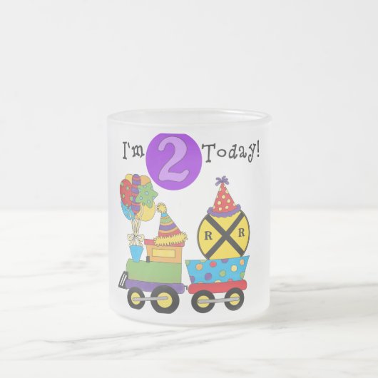 Verjaardagstrein 2e Verjaardag T-shirts en Gifts Matglas Koffiemok (Center)