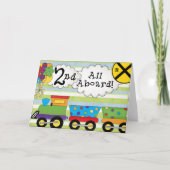 Verjaardagstrein 2e verjaardagsfeestje uitnodiging (Voorkant)