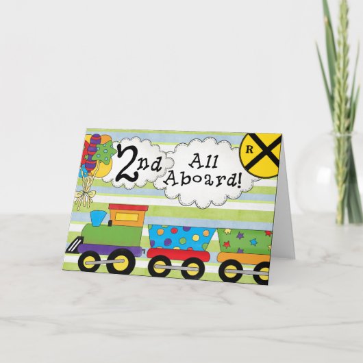Verjaardagstrein 2e verjaardagsfeestje uitnodiging (Voorkant)