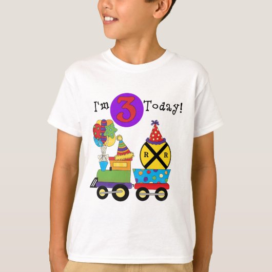 Verjaardagstrein 3e Verjaardag Tshirts en Geschenk (Voorkant)