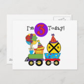 Verjaardagstrein 3e Verjaardag Tshirts en Geschenk Briefkaart (Voorkant / Achterkant)