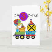 Verjaardagstrein 3e Verjaardag Tshirts en Geschenk Kaart (Gele Bloem)