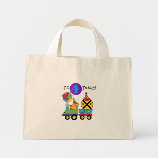 Verjaardagstrein 4e Verjaardag Tshirts en geschenk Mini Tote Bag (Voorkant)