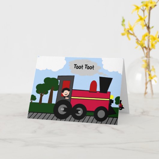 Verjaardagstrein aangepaste Kaart (Gele Bloem)