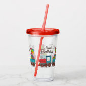 Verjaardagstrein acryl drinkbeker (Achterkant)