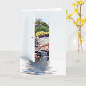 Verjaardagstuin deur met watervallen kaart (Gele Bloem)