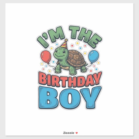 VerjaardagsTurtle T-shirt Ontwerp_1 Sticker (Vel)