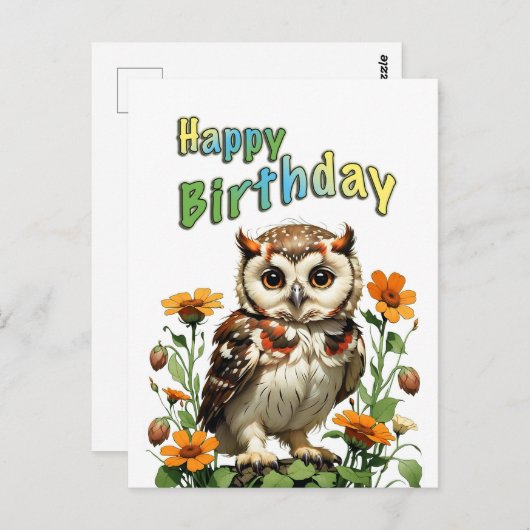 verjaardagsuil briefkaart (Voorkant / Achterkant)
