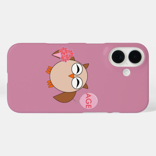 Verjaardagsuil met aangepaste leeftijd Case-Mate iPhone case (Achterkant (horizontaal))