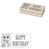 Verjaardagsuil met cadeaus Houten stempel (Gestempeld)