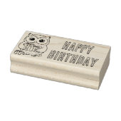Verjaardagsuil met cadeaus Houten stempel (Stempel)
