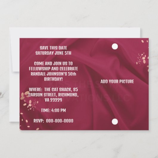 VERJAARDAGSUITNODIGING 2 BEWAAR DE DATUM KAART (Voorkant)