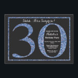 Verjaardagsuitnodiging 30e verjaardag Blauwe Glitt Kaart<br><div class="desc">Verjaardagsuitnodiging 30e verjaardag. Uitnodiging voor verjaardagsfeest met zwarte en blauwe glitter en krijtbord achtergrond. Verjaardagsverrassing. Verjaardag voor volwassenen. Feest voor mannen of vrouwen. Voor verdere aanpassing,  klik op de "Pas het aan" knop en gebruik onze ontwerp tool om deze template aan te passen.</div>