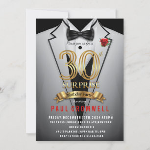 Verjaardagsuitnodiging 30ste verjaardag Tuxedo ver Kaart