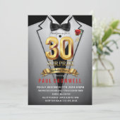 Verjaardagsuitnodiging 30ste verjaardag Tuxedo ver Kaart (Staand voorkant)