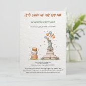 Verjaardagsuitnodiging 4 juli – Schattigee Vrijhei Kaart (Staand voorkant)