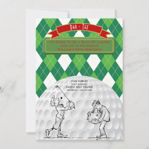 Verjaardagsuitnodiging 60ste verjaardag retro golf kaart
