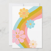 Verjaardagsuitnodiging 70s Flower Power, 70s Retro Kaart (Achterkant)