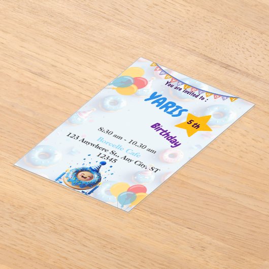 verjaardagsuitnodiging acryl uitnodigingen (Laagn)