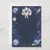 Verjaardagsuitnodiging Adventure Galaxy | Astronau Kaart (Achterkant)