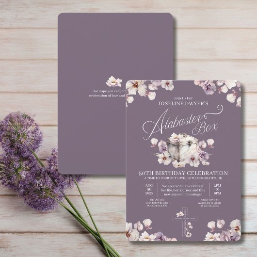Verjaardagsuitnodiging Alabaster Box Kaart