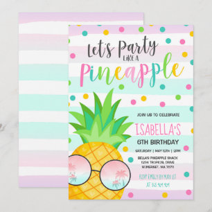 Verjaardagsuitnodiging als een ananas kaart