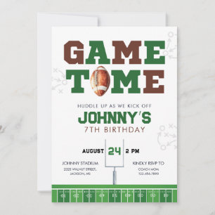 Verjaardagsuitnodiging American Football Spel Tijd Kaart