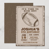 Verjaardagsuitnodiging Amerikaans Football Kaart (Voorkant / Achterkant)