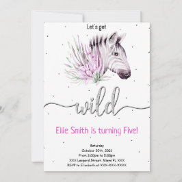 Verjaardagsuitnodiging Animal Safari Kaart