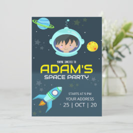 Verjaardagsuitnodiging astronaut, Verjaardag in de Kaart
