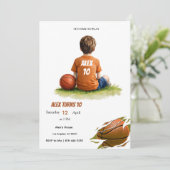 Verjaardagsuitnodiging Basketbal Kids | Gepersonal Kaart (Staand voorkant)