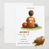 Verjaardagsuitnodiging Basketbal Kids | Gepersonal Kaart (Voorkant / Achterkant)