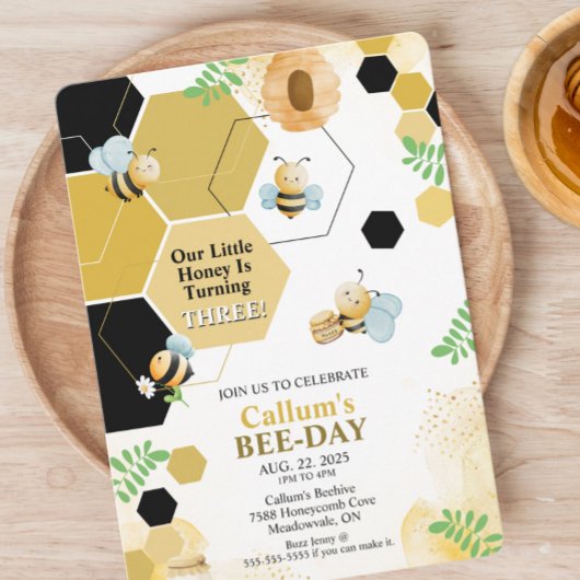Verjaardagsuitnodiging Bee-Day Kaart