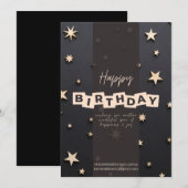 Verjaardagsuitnodiging bewerkbaar  kaart (Voorkant / Achterkant)