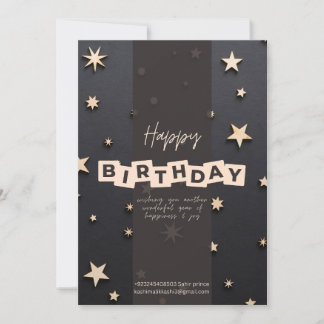 Verjaardagsuitnodiging bewerkbaar kaart