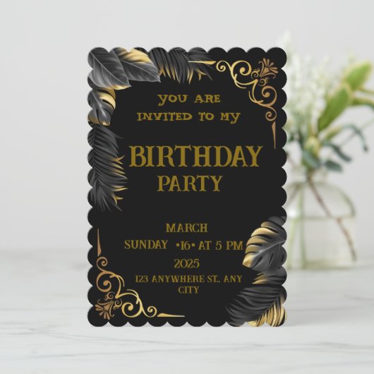 Verjaardagsuitnodiging - Bewerkbare Digitale Kaart (Staand voorkant)