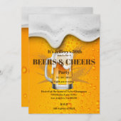 Verjaardagsuitnodiging Bier & Cheers Kaart (Voorkant / Achterkant)