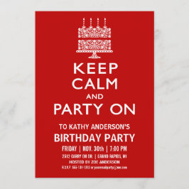 Verjaardagsuitnodiging 'Blijf Kalmpjes en Feest Do Kaart