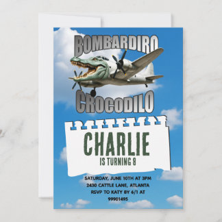 Verjaardagsuitnodiging Bombardiro Crocodilo Kaart