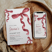 Verjaardagsuitnodiging Bourgogne Bow Kaart