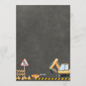 Verjaardagsuitnodiging bouw kaart (Achterkant)