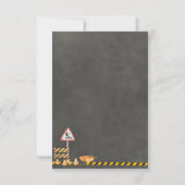 Verjaardagsuitnodiging bouw kaart (Achterkant)