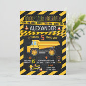 Verjaardagsuitnodiging bouw kaart (Staand voorkant)