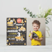 Verjaardagsuitnodiging Bouwtrucks Kaart (Staand voorkant)