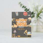 Verjaardagsuitnodiging Bouwvak Briefkaart (Staand voorkant)