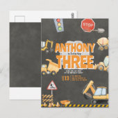 Verjaardagsuitnodiging Bouwvak Briefkaart (Voorkant / Achterkant)