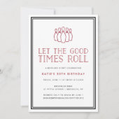 Verjaardagsuitnodiging Bowling Pins Kaart (Voorkant)