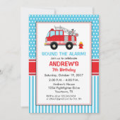 Verjaardagsuitnodiging brandweerman kaart (Voorkant)