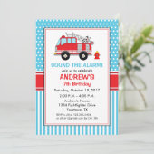 Verjaardagsuitnodiging brandweerman kaart (Staand voorkant)